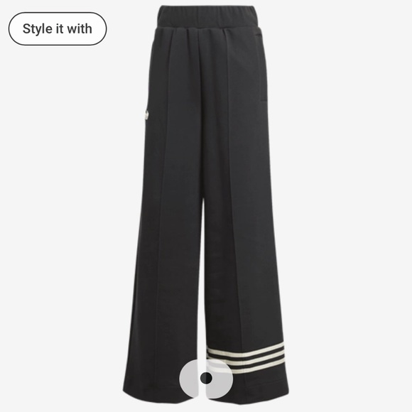 Adidas Women’s Black Neucl Track pants with White Stripes - Picture 1 of 4